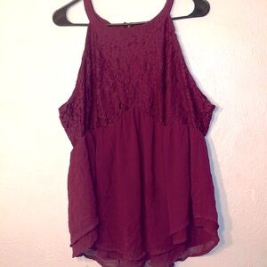 Torrid Wine Red Lace tank top